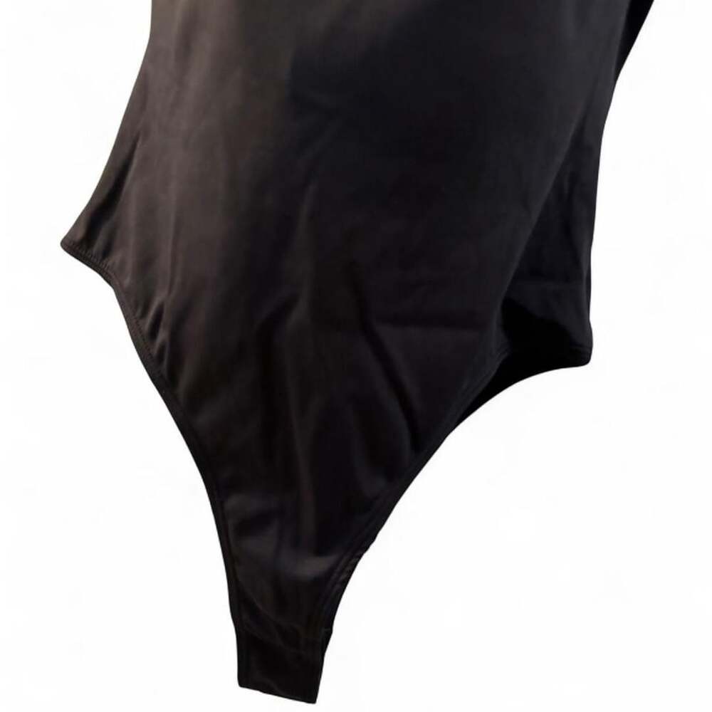 Halara One-Piece Swimsuit Size XS Black Draped Front - Picture 2 of 7